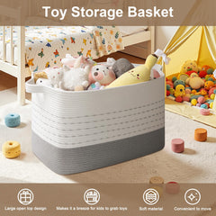 OIAHOMY 108L blanket basket gradient grey folded storage demonstration