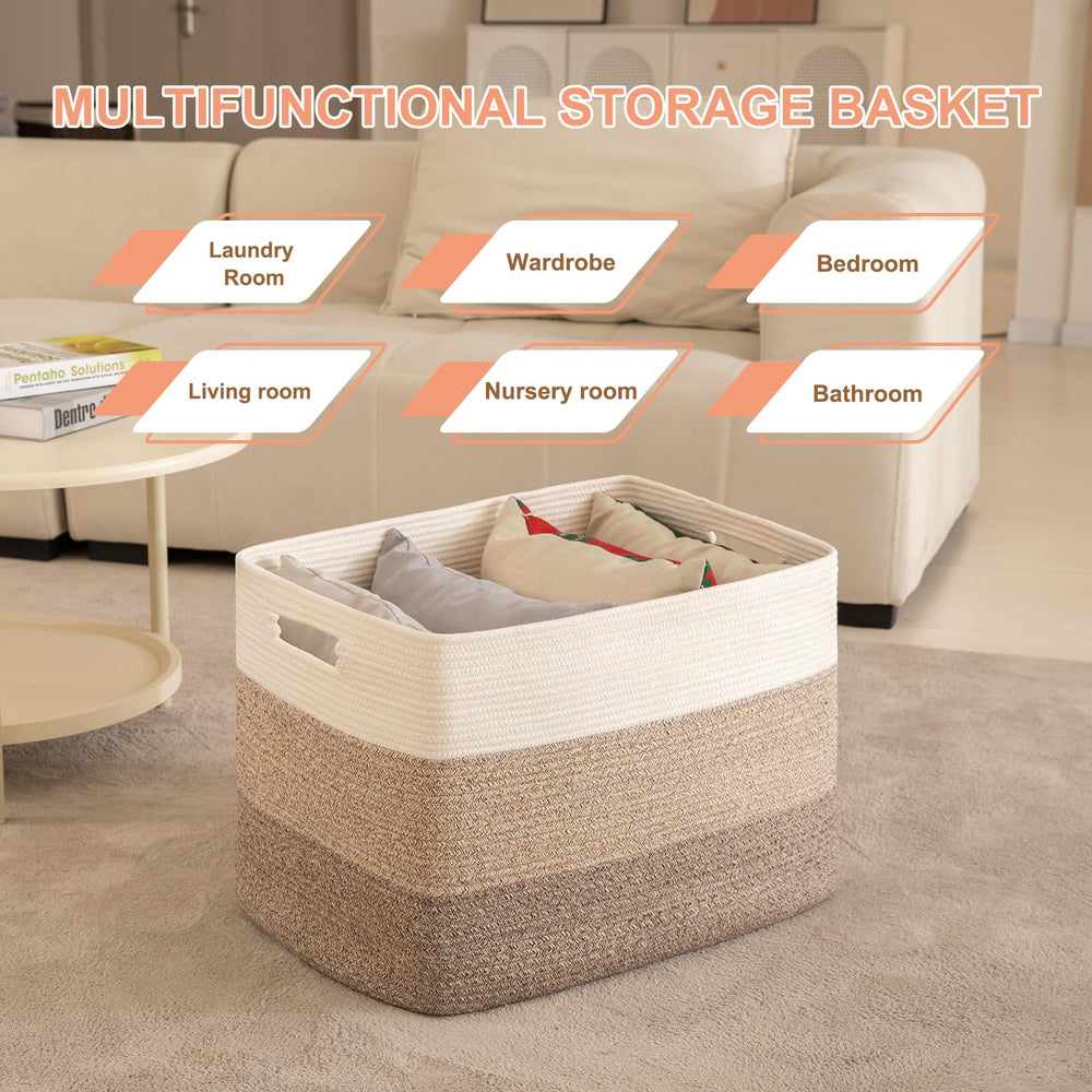OIAHOMY 108L blanket basket in nursery for toy and towel storage