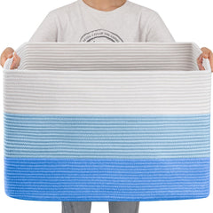 OIAHOMY 108L blanket basket in full-view for organized living room storage