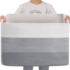 OIAHOMY 108L rectangle blanket basket for organized living spaces.