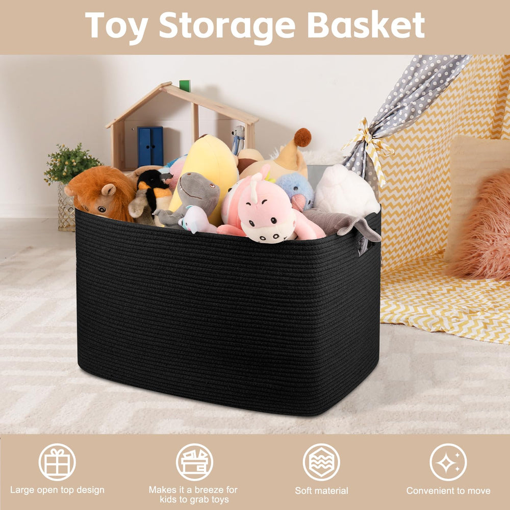 OIAHOMY 118L XXXLarge cotton rope basket folded-flat storage option