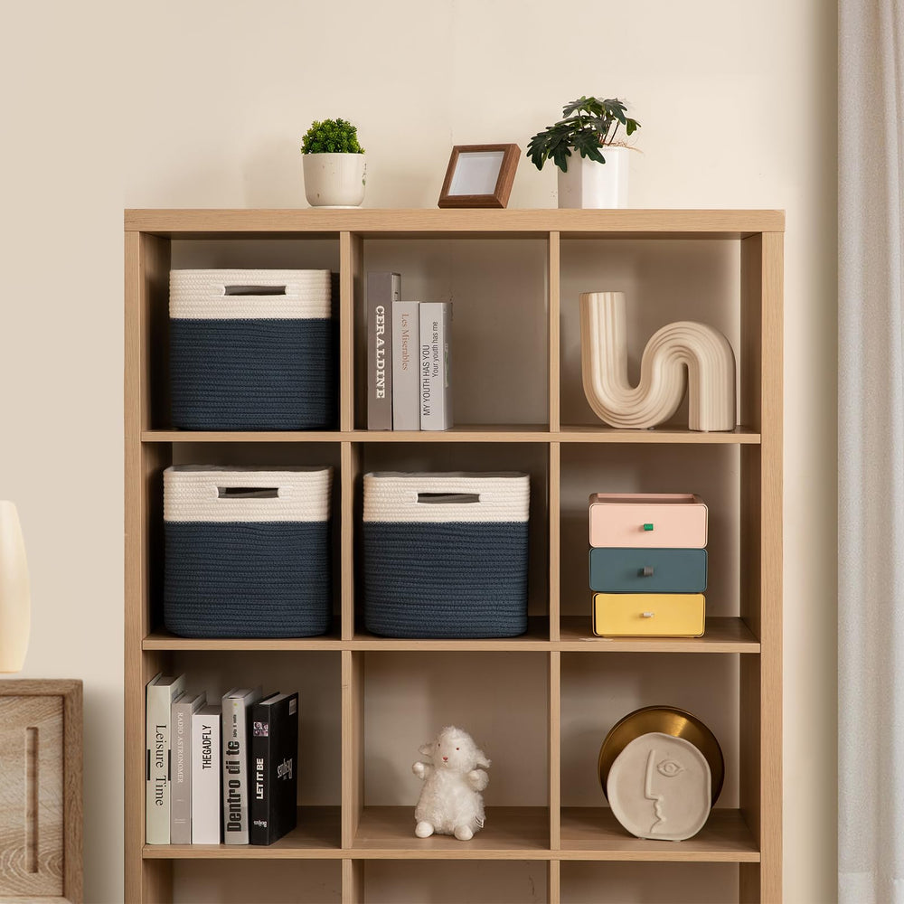 OIAHOMY 3-pack woven baskets handles, convenient for toy storage.
