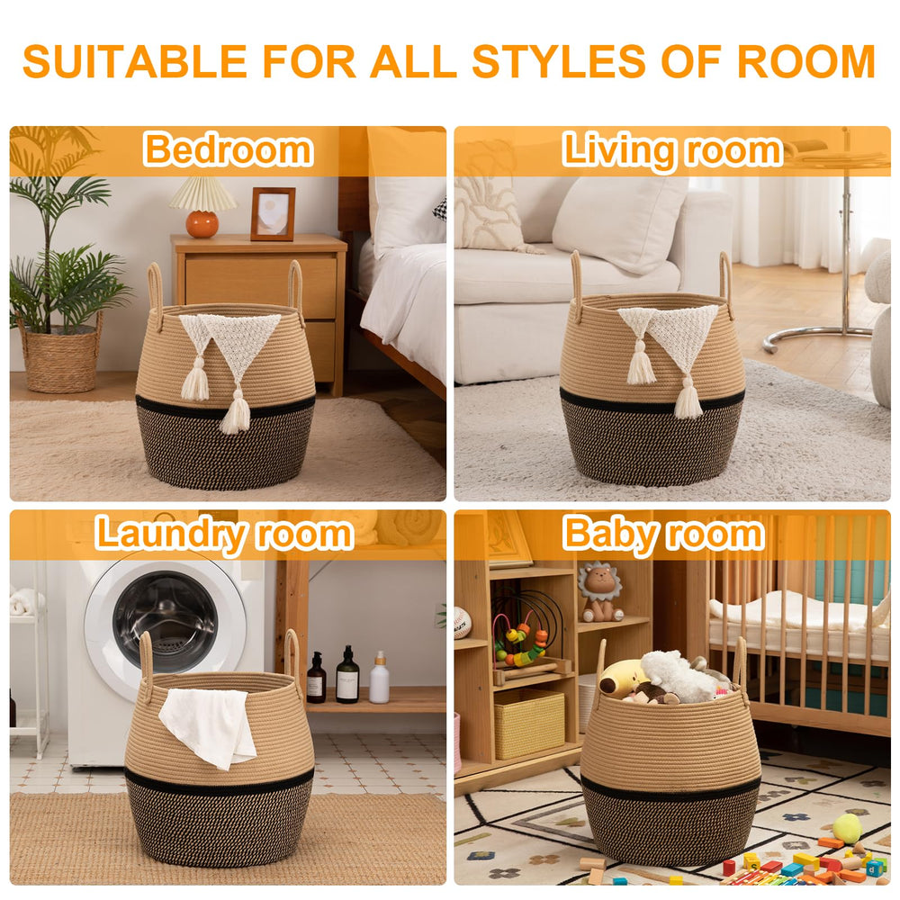 OIAHOMY 60L basket with double-stitched handles for easy transport