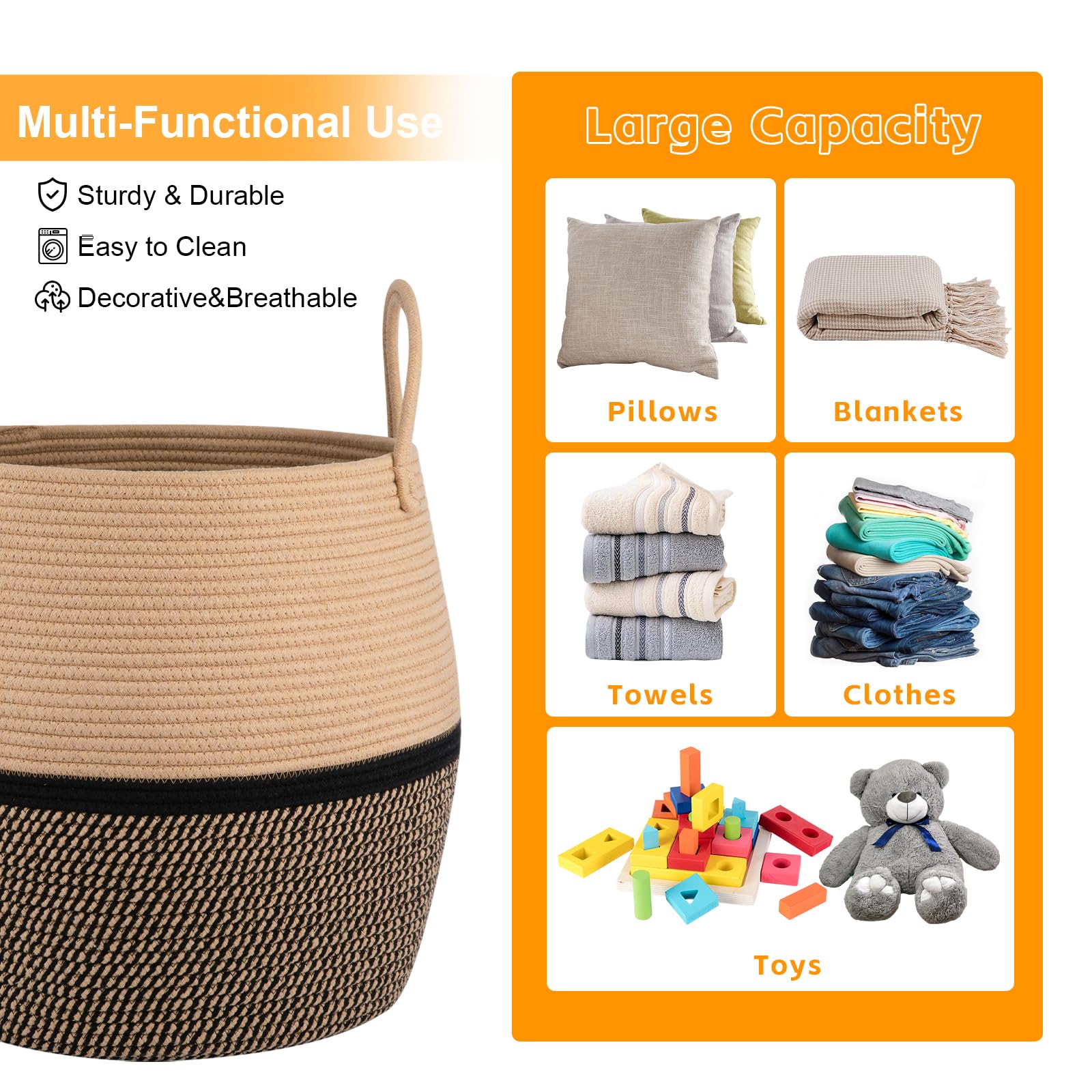 OIAHOMY 60L basket foldable and washable for busy homes
