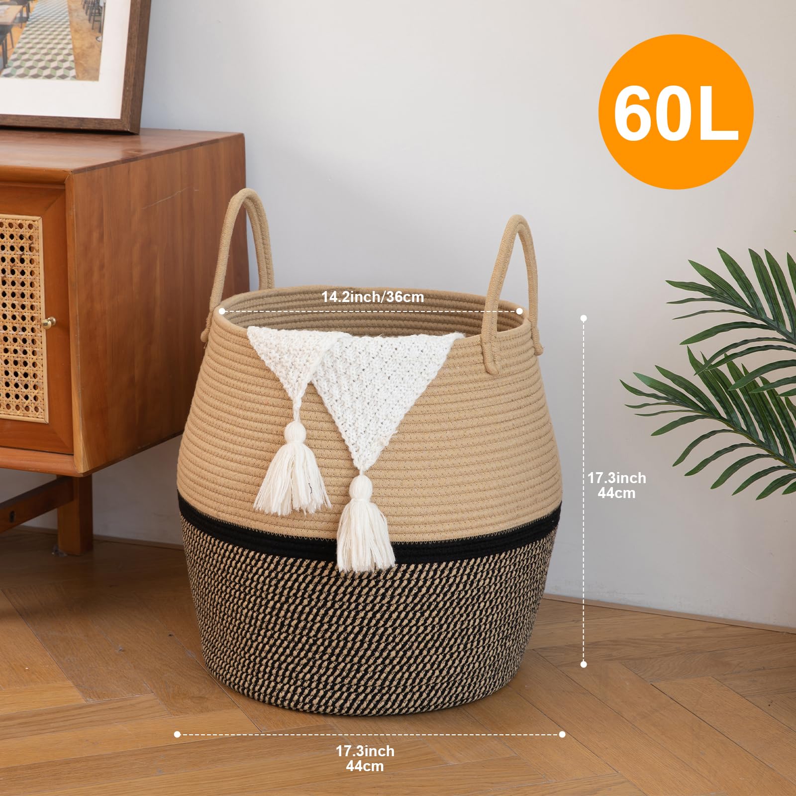 OIAHOMY 60L basket folded for space-saving under-bed storage