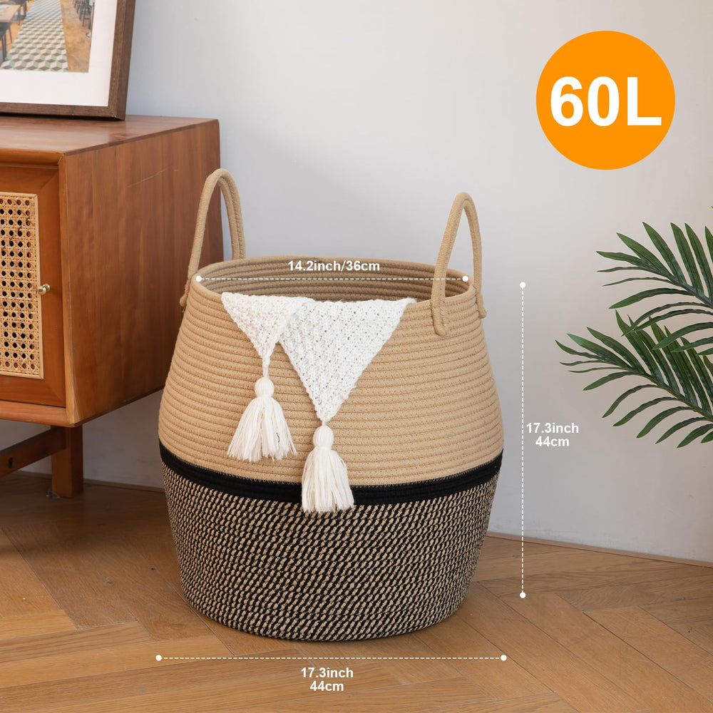 OIAHOMY 60L basket folded for space-saving under-bed storage