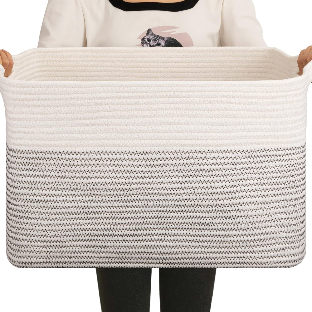 OIAHOMY 65L blanket basket rectangle keeps blankets neatly accessible