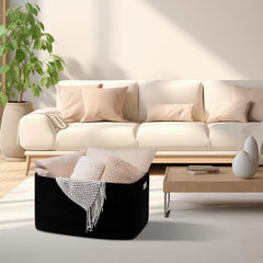 OIAHOMY 75L blanket basket collapsible design for easy transport and storage