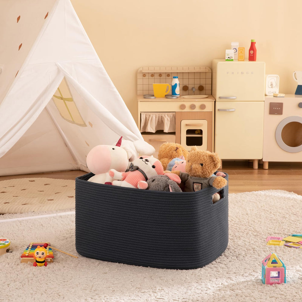 OIAHOMY 75L blanket basket toy storage for kids rooms.