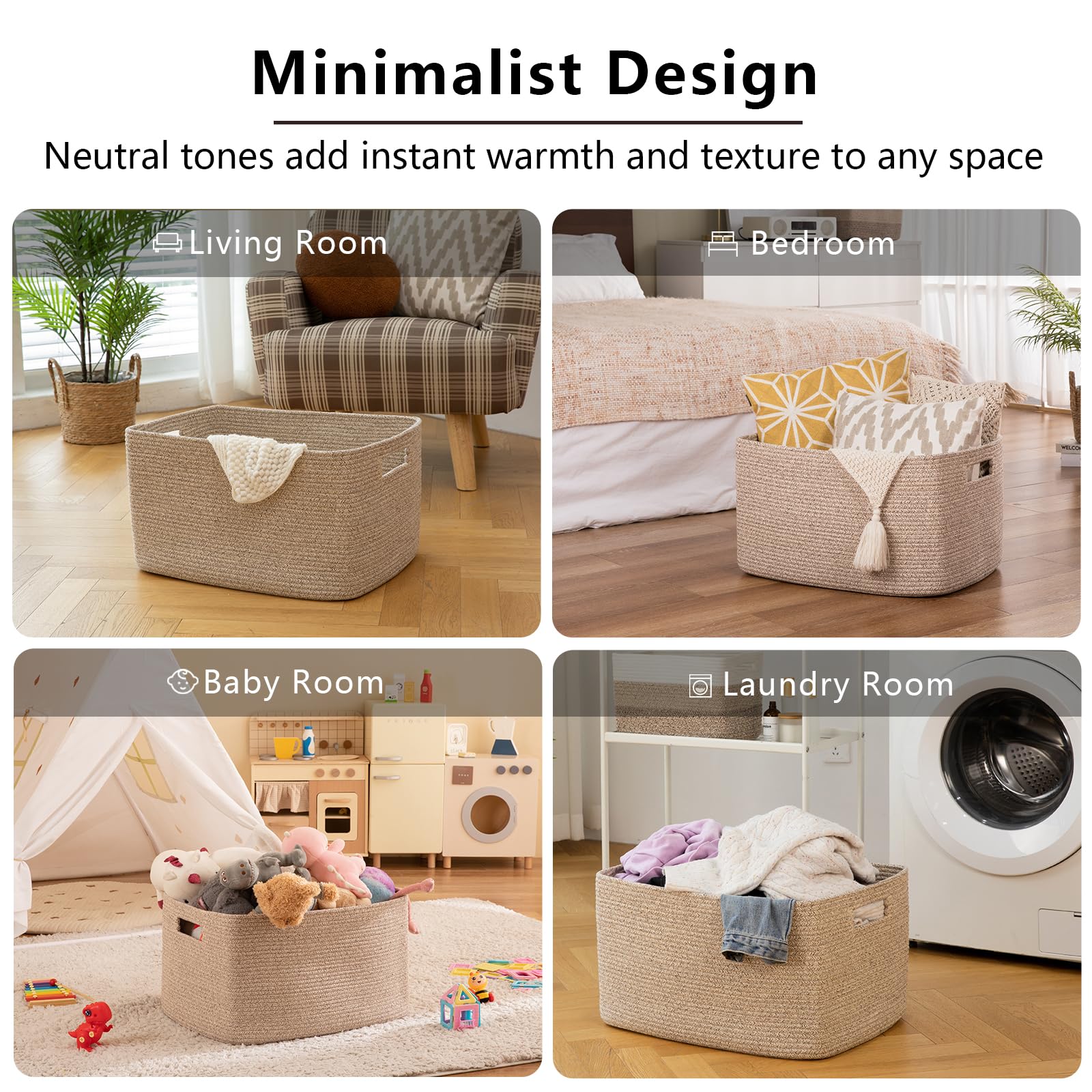 OIAHOMY 75L basket rope texture highlights natural cotton material detail.