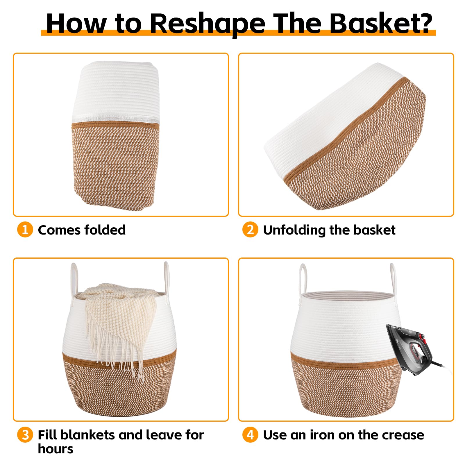 OIAHOMY blanket basket ready for nursery or living spaces.
