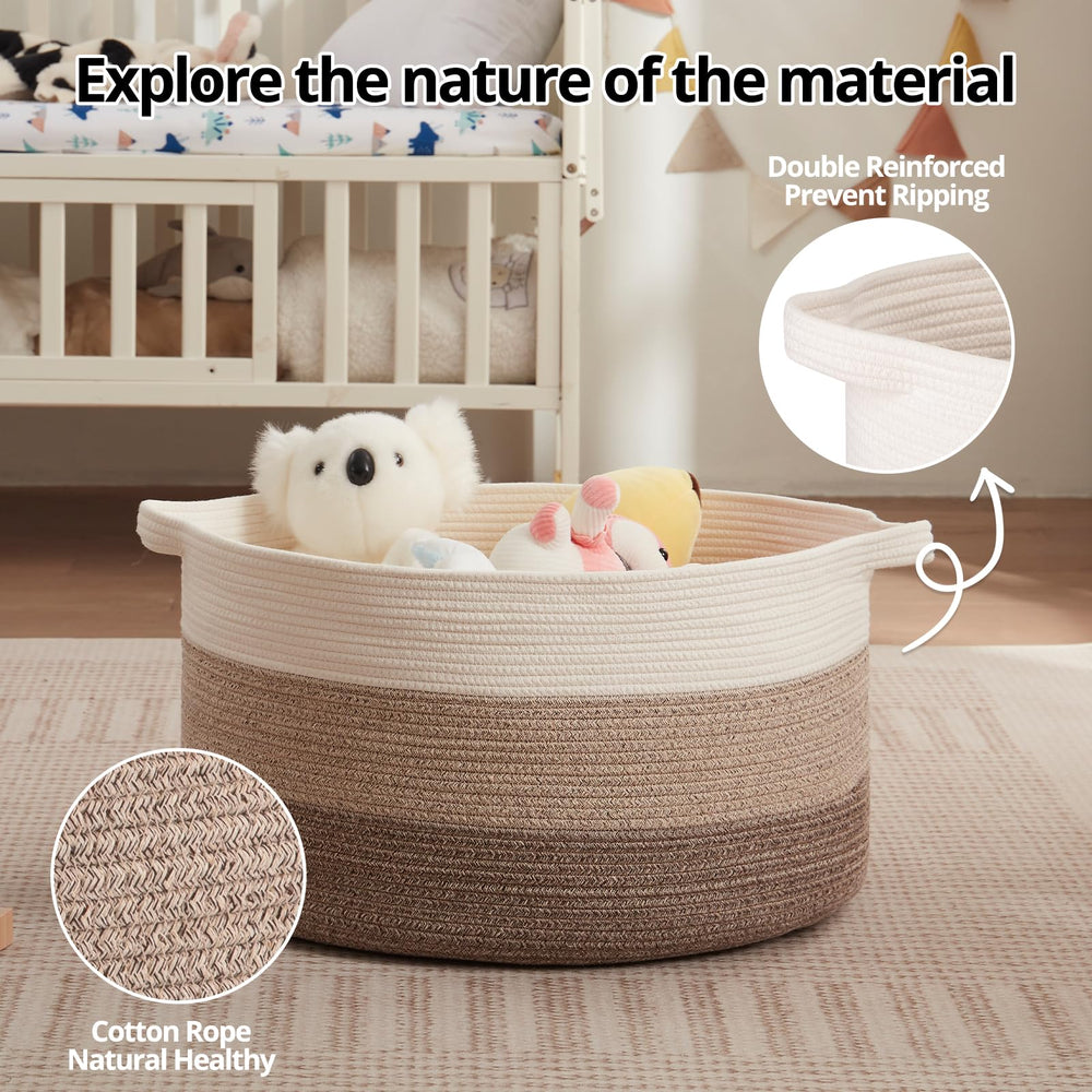 OIAHOMY blanket basket for toy storage keeps playrooms tidy and accessible.