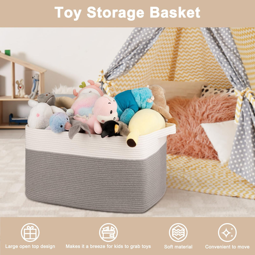 OIAHOMY 95L Blanket Basket on sofa keeps living room tidy