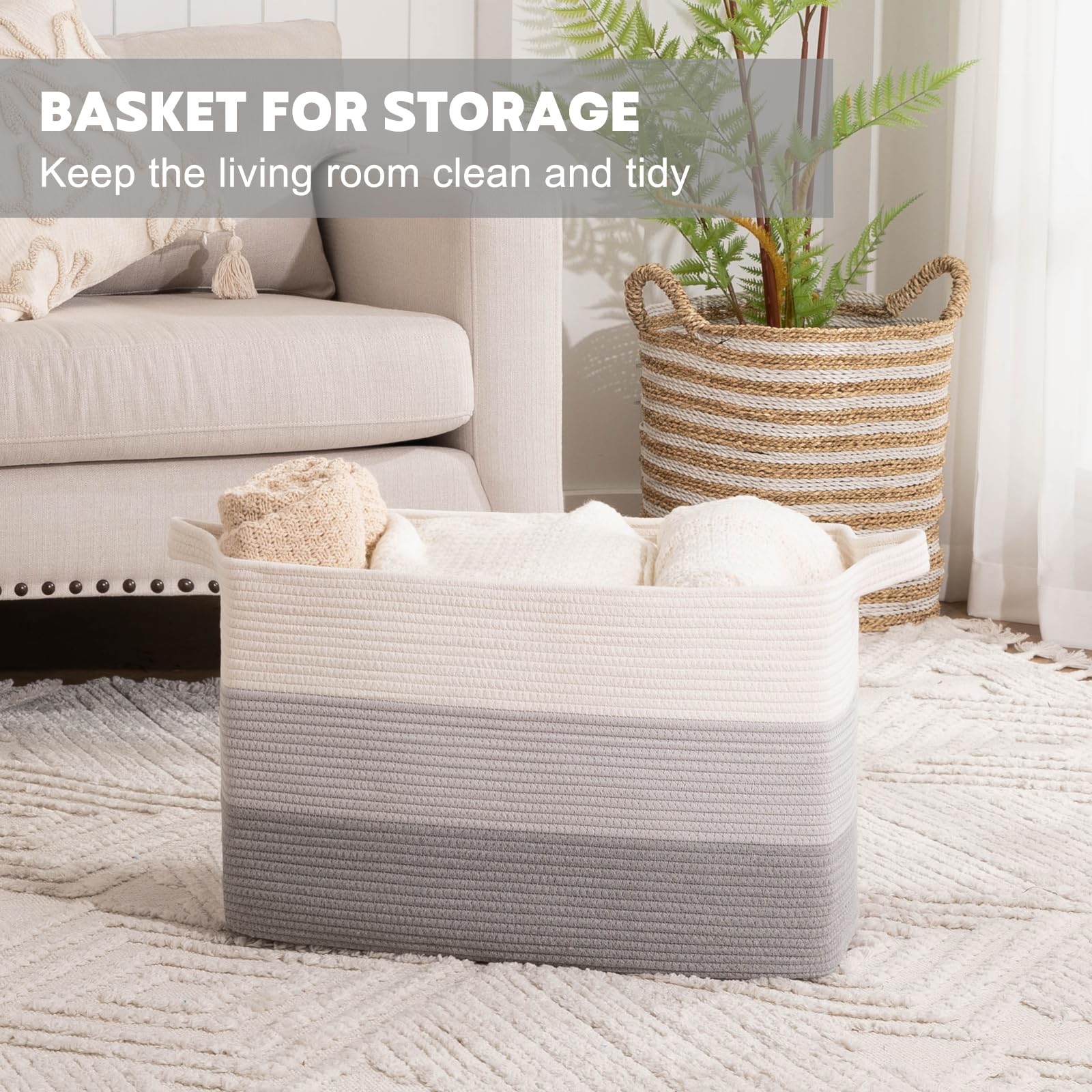 OIAHOMY baby room organization basket with toys and blankets