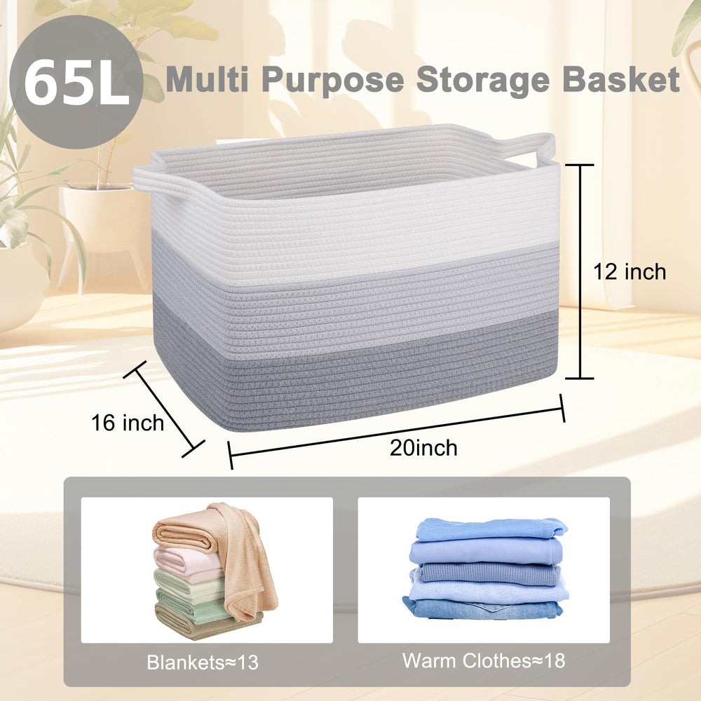 OIAHOMY basket with double reinforced handles for easy carrying.