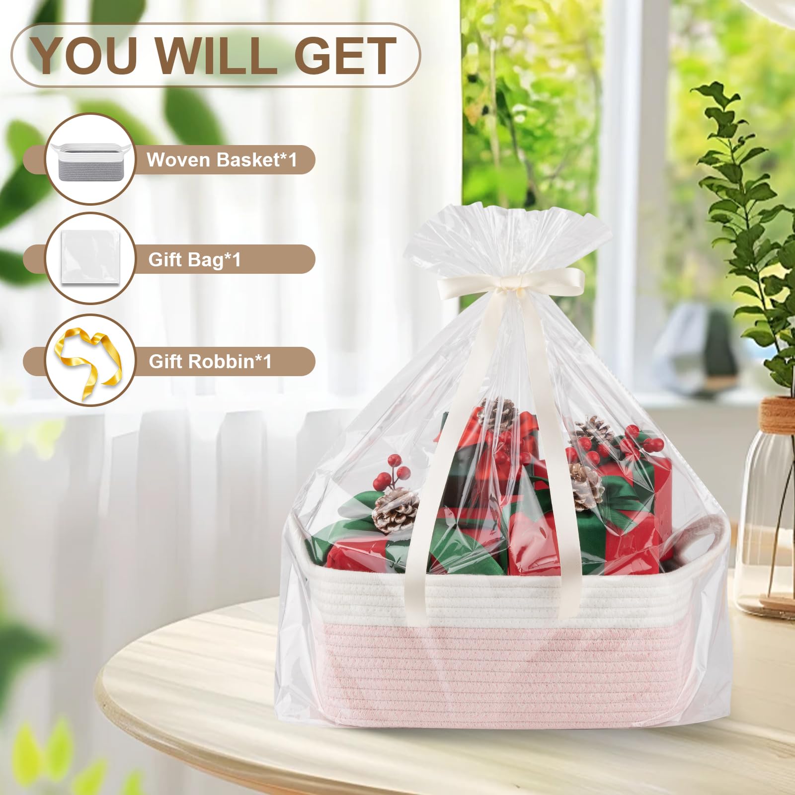 OIAHOMY basket on nightstand demonstrates bedside storage and tidy organization.