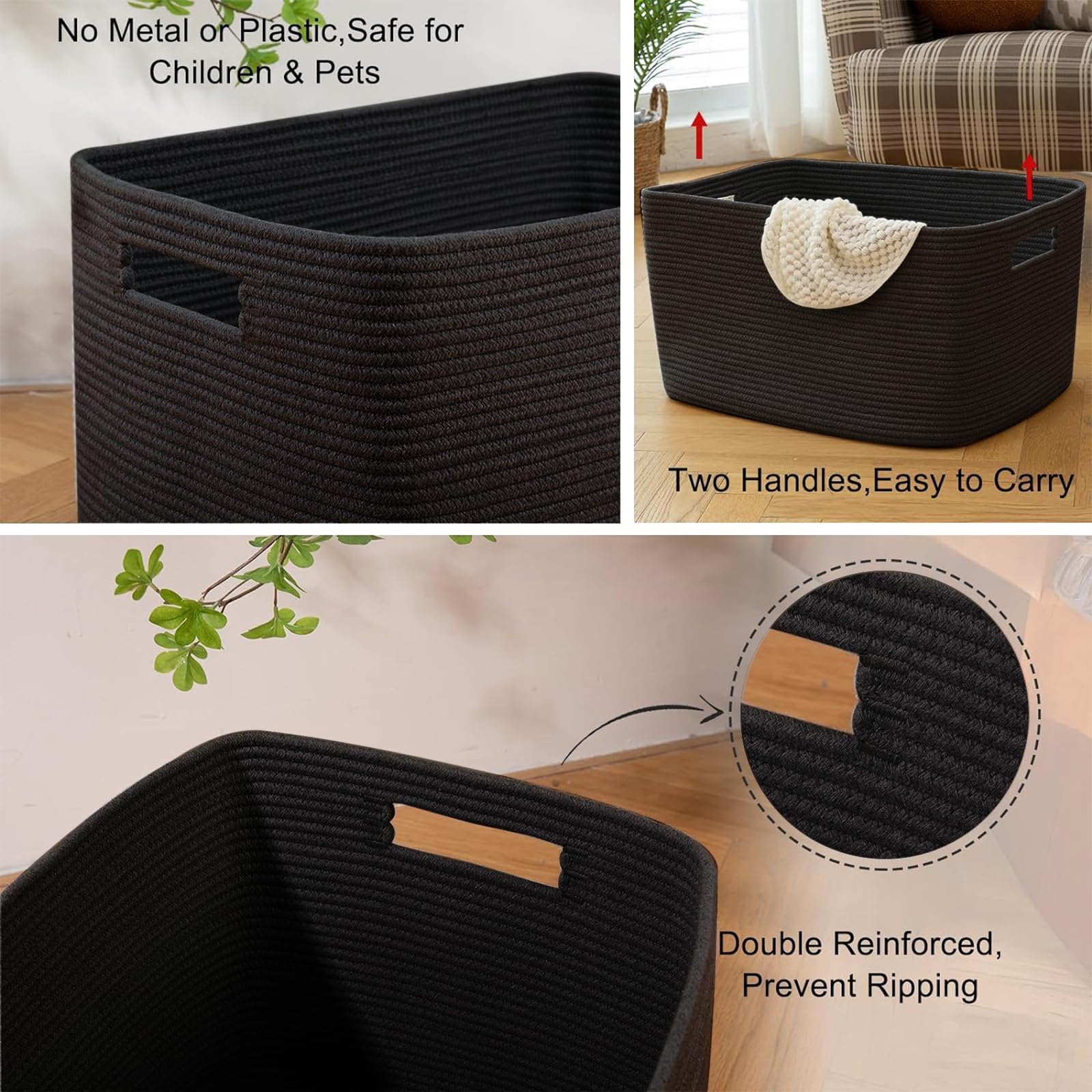 OIAHOMY basket stands up on its own when empty for tidy rooms