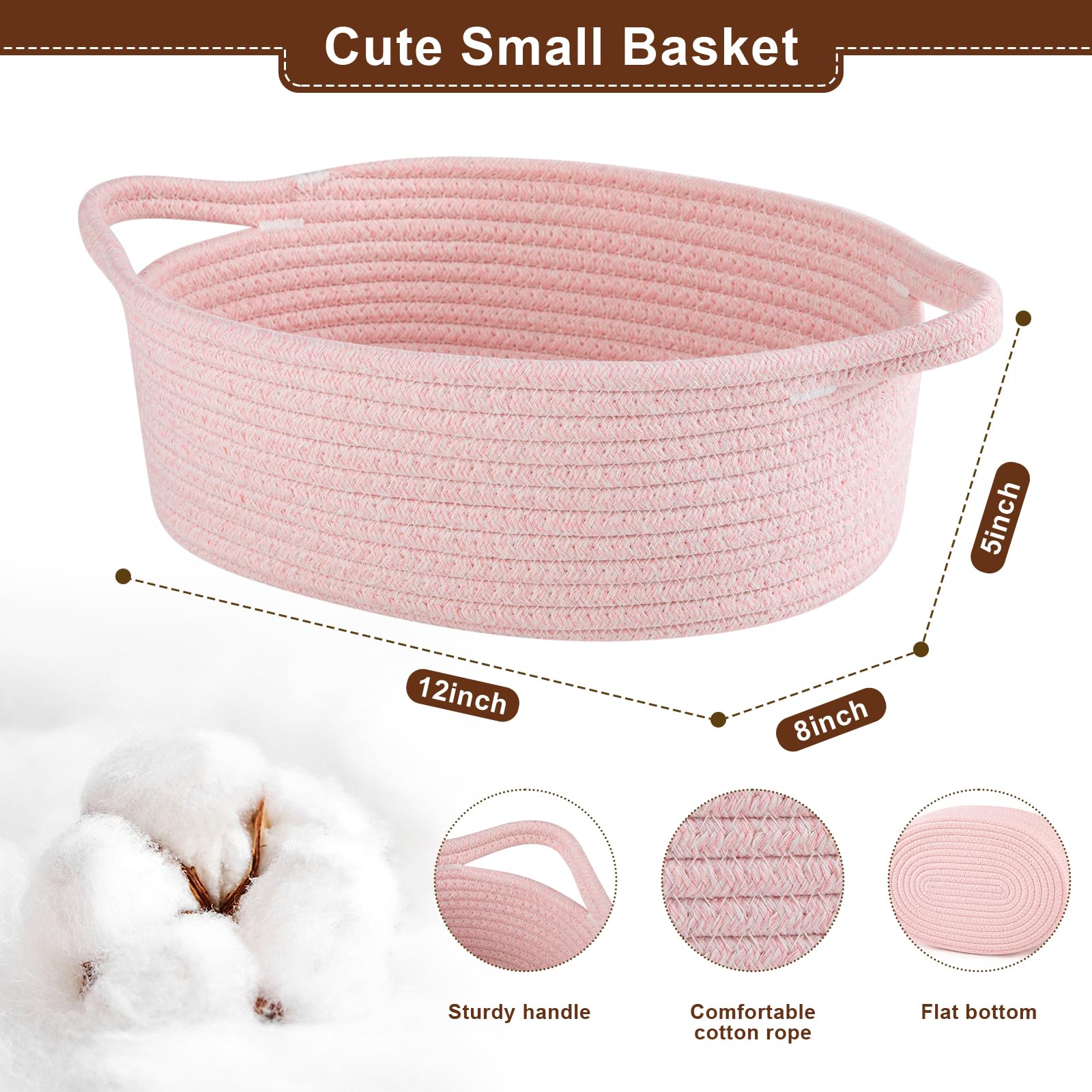 OIAHOMY basket with sturdy handles, portable storage for every room.