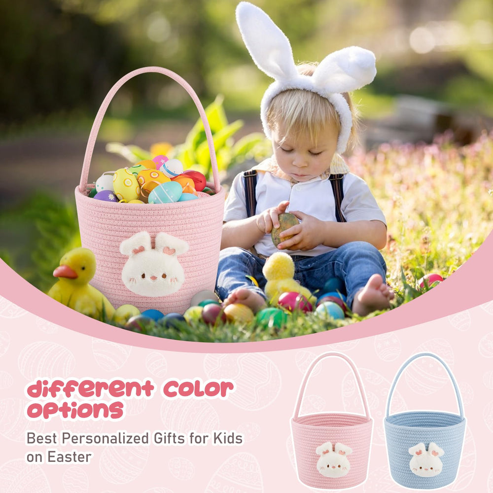 OIAHOMY handle-equipped basket easily carries eggs and small gifts.