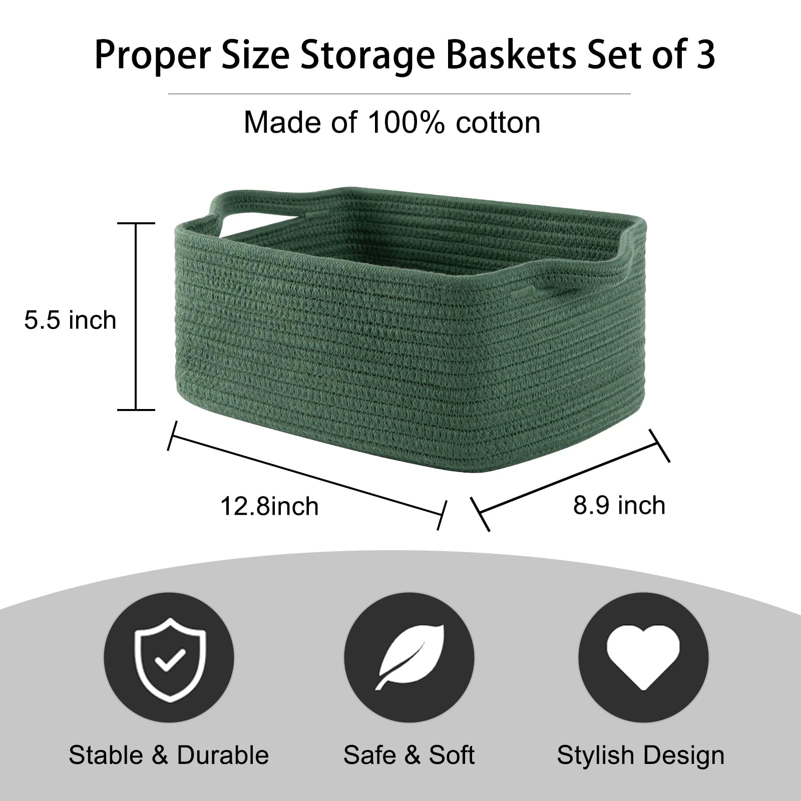 OIAHOMY woven basket with handles shows reinforced stitching for easy carrying.