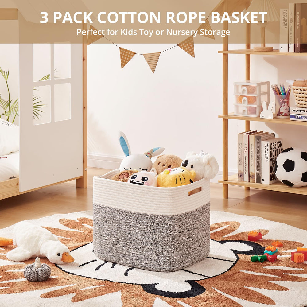 OIAHOMY bathroom linen bin adds soft texture and tidy storage.