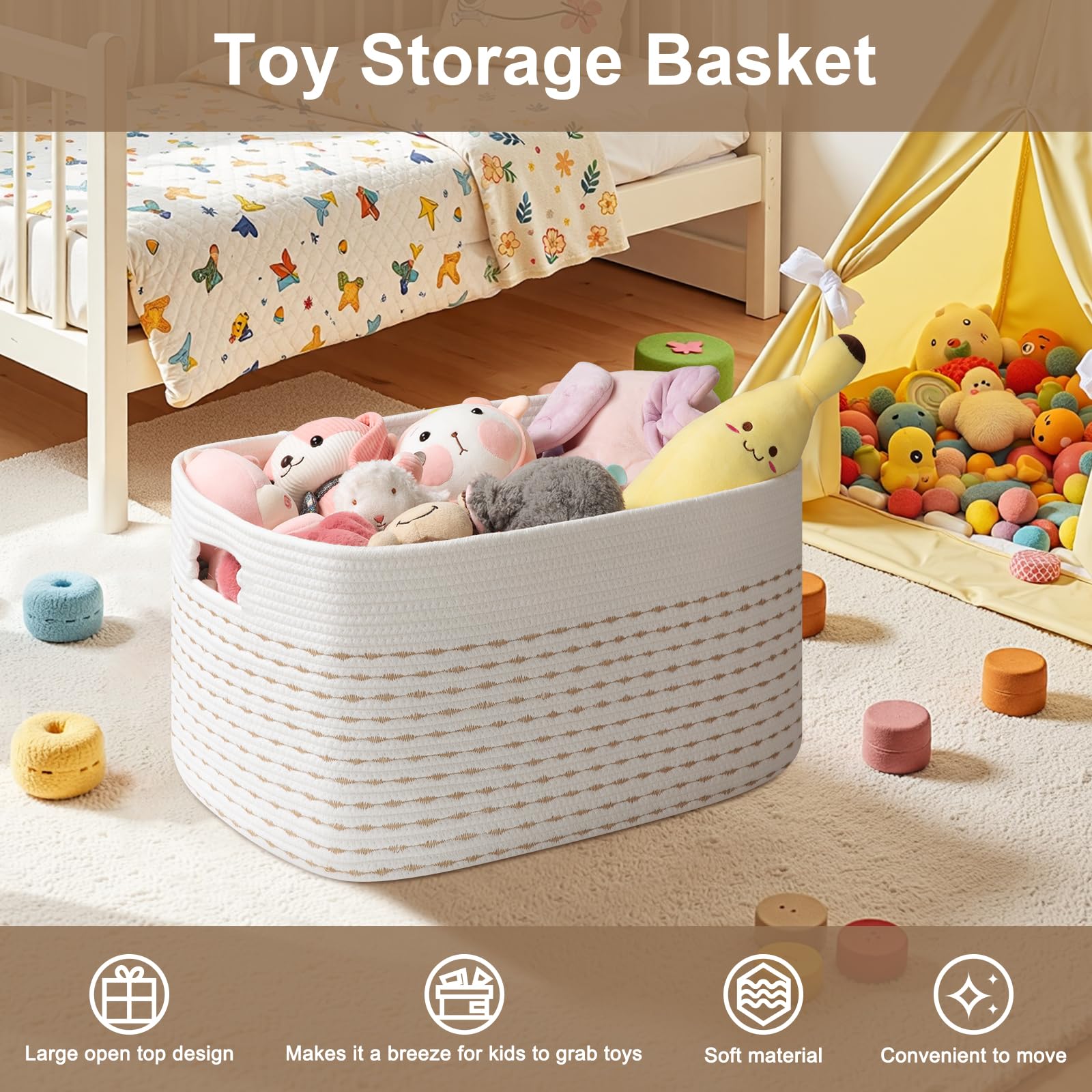 OIAHOMY blanket basket features no sharp edges for safer handling