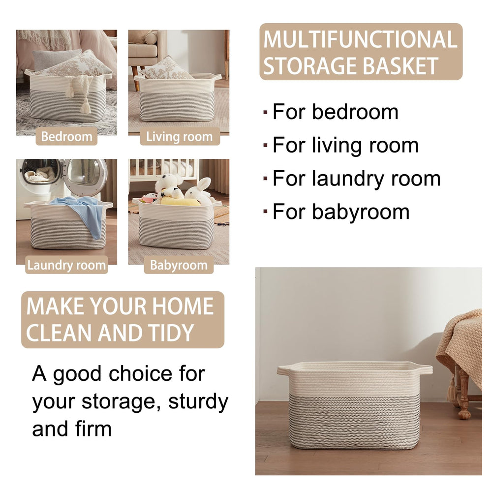 OIAHOMY blanket basket foldable design saves space when not in use