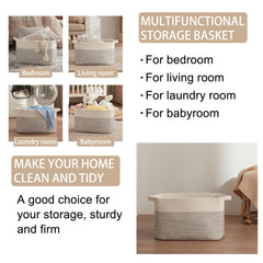 OIAHOMY blanket basket foldable design saves space when not in use