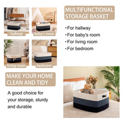 OIAHOMY blanket basket folded flat saves space when not in use.