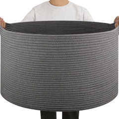 OIAHOMY blanket basket front view shows sturdy organization for blankets and pillows