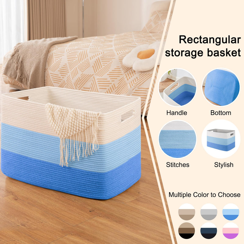 OIAHOMY blanket basket with handles emphasizes easy transport between rooms