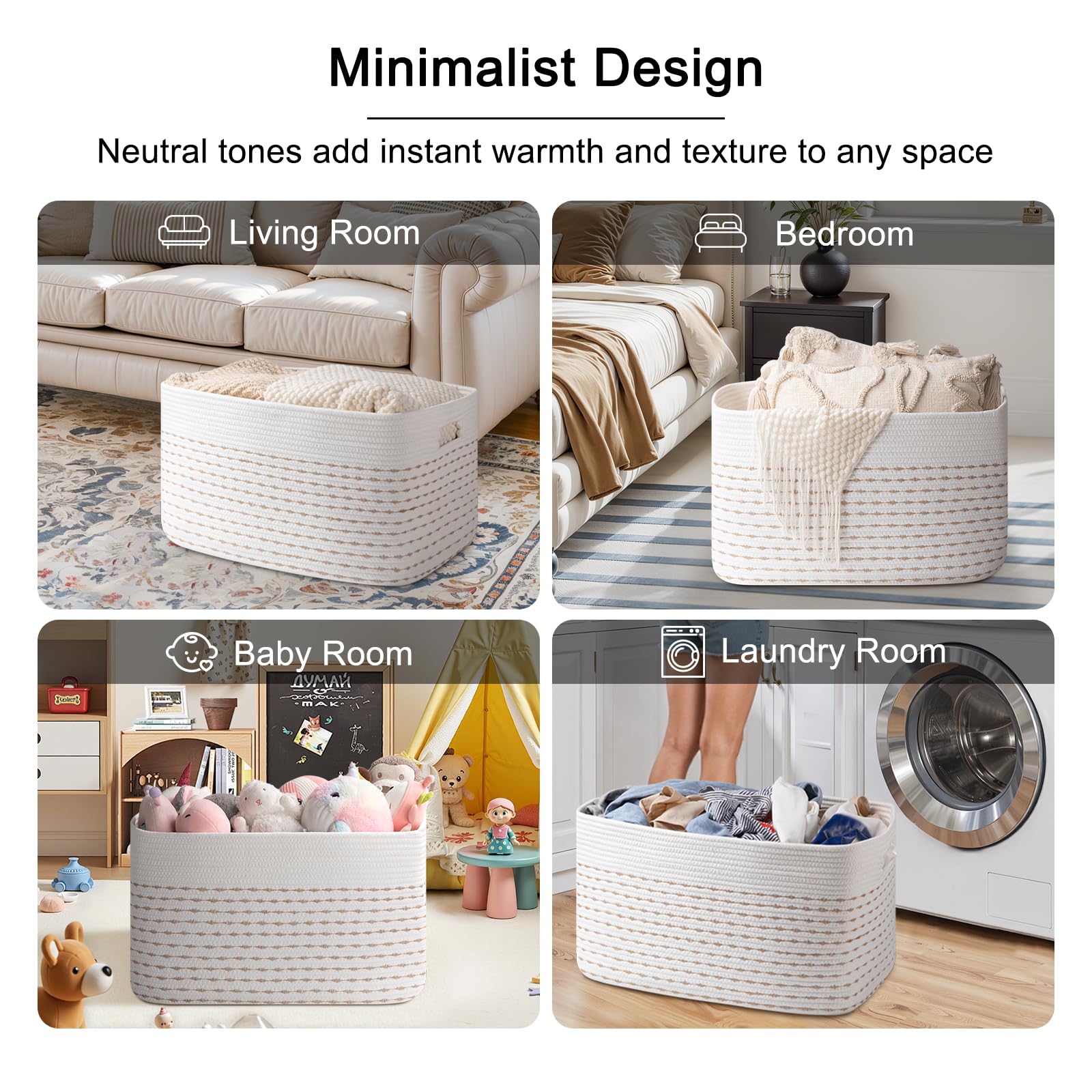 OIAHOMY 75L basket helps reduce clutter in rooms
