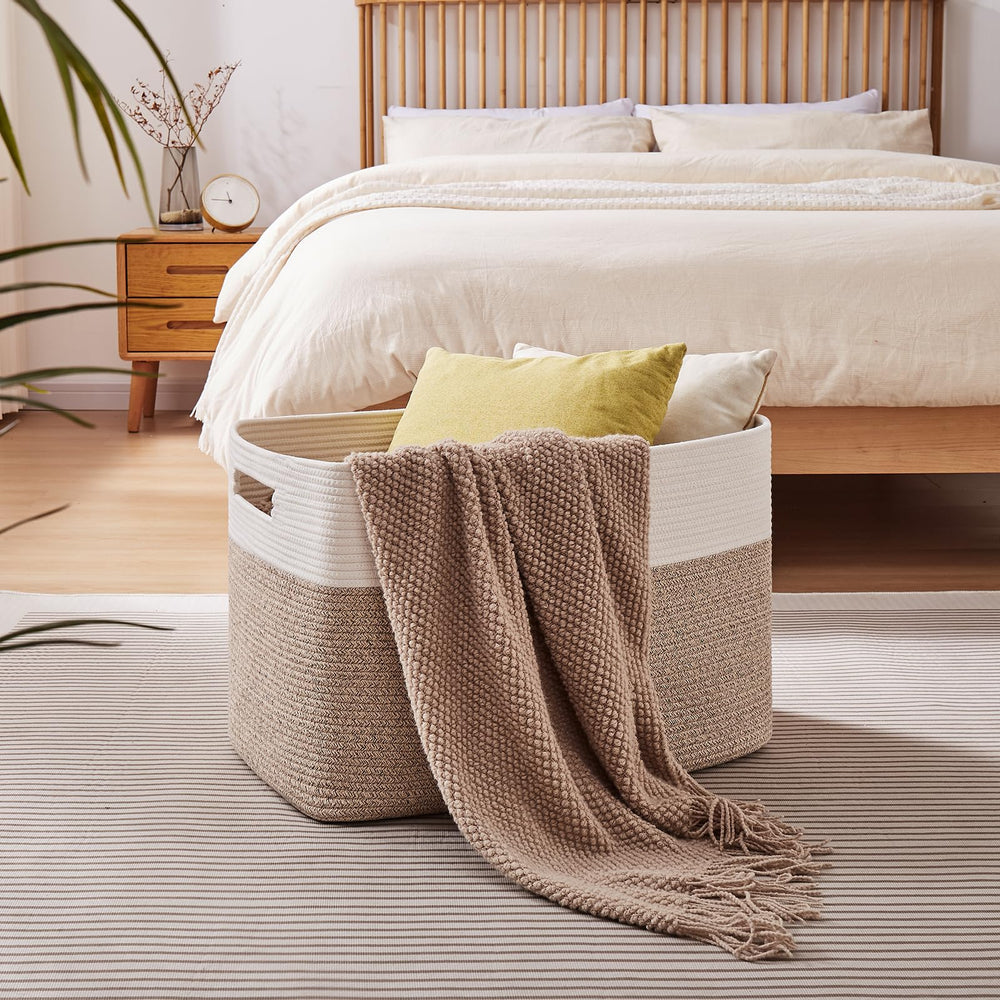 OIAHOMY extra large laundry basket handles for easy transport.