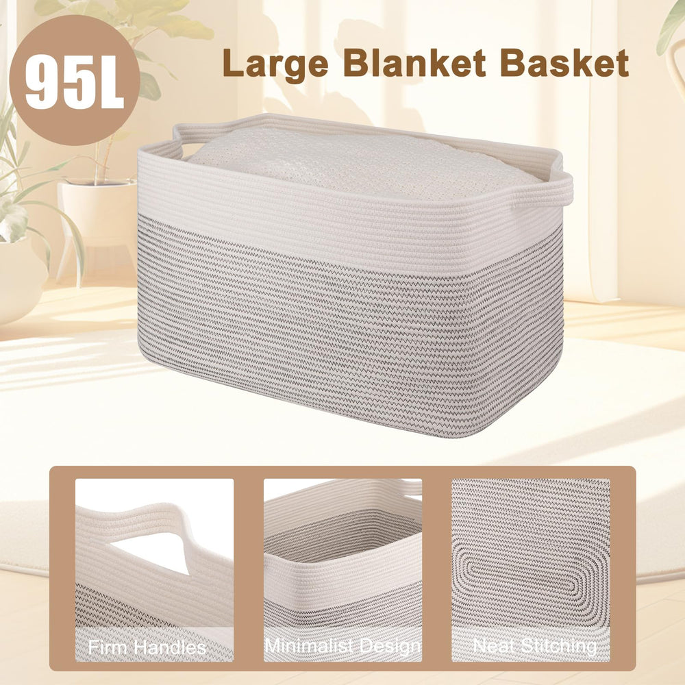 OIAHOMY blanket basket in nursery decor with a neutral vibe.
