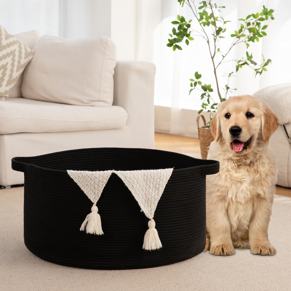 OIAHOMY blanket basket used for toy storage in a kids' room to reduce clutter.