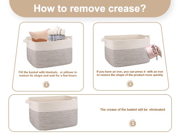 OIAHOMY blanket basket washable care, gentle detergent, easy maintenance