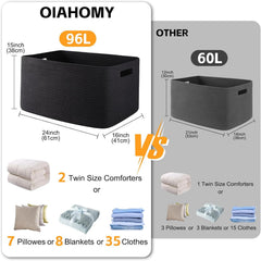 OIAHOMY blanket storage basket in living room for organization