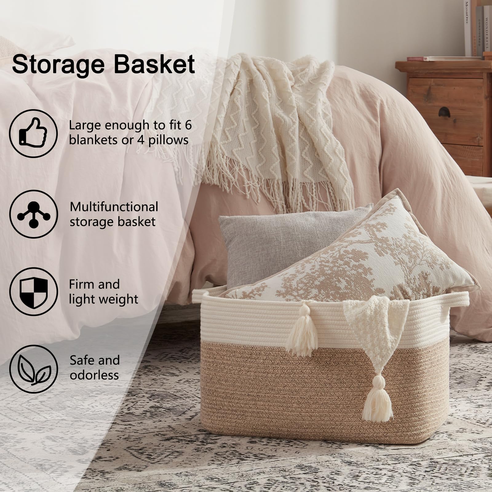 OIAHOMY brown-white colorway blends with home decor for easy styling