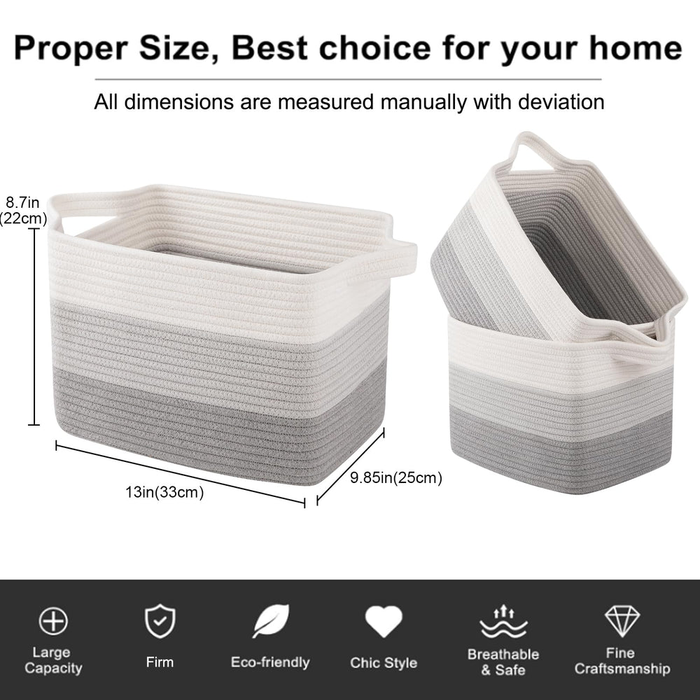 OIAHOMY built-in braided rope handles offer comfortable portability for heavier items