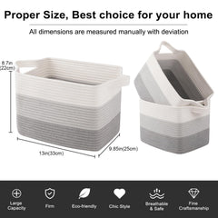 OIAHOMY built-in braided rope handles offer comfortable portability for heavier items