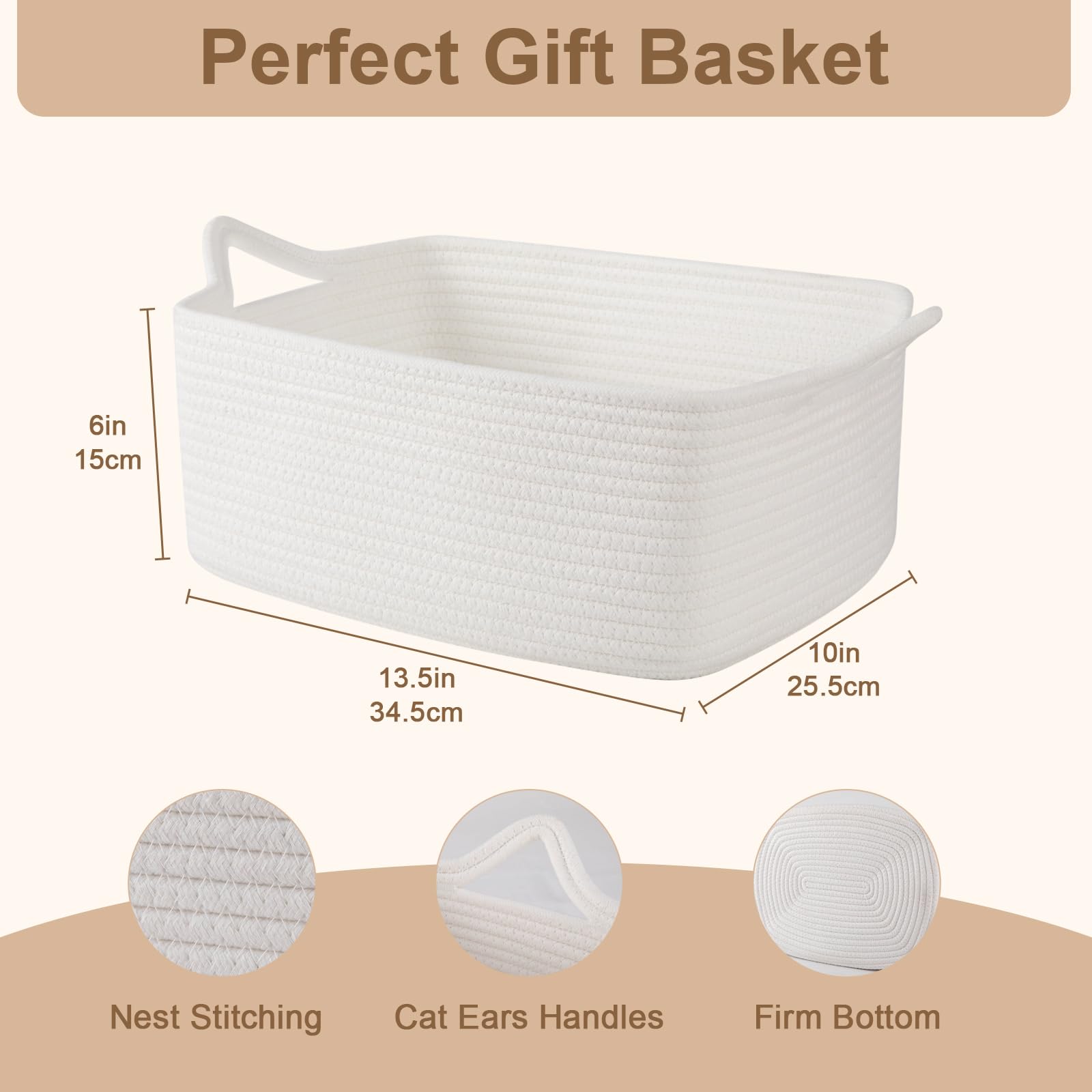OIAHOMY cat ear handles detail, easy carry for light-duty storage.
