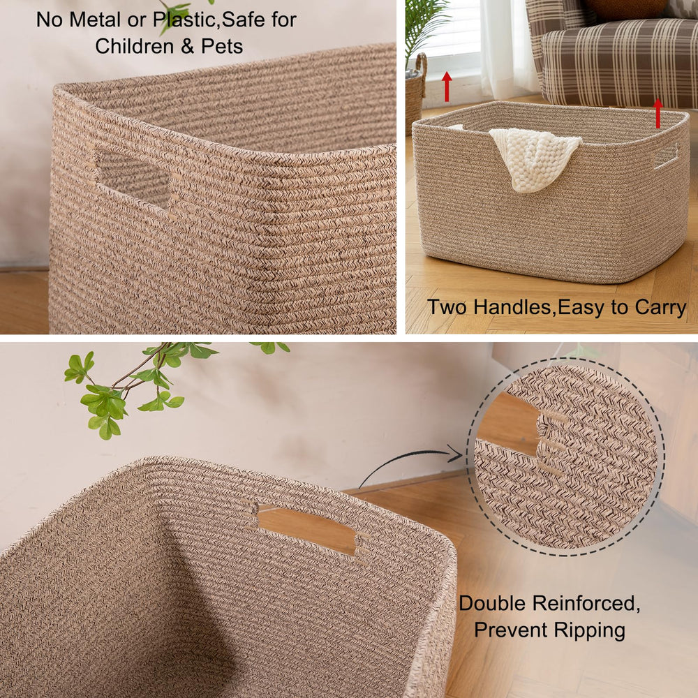 OIAHOMY collapsible storage basket folds flat when not in use.