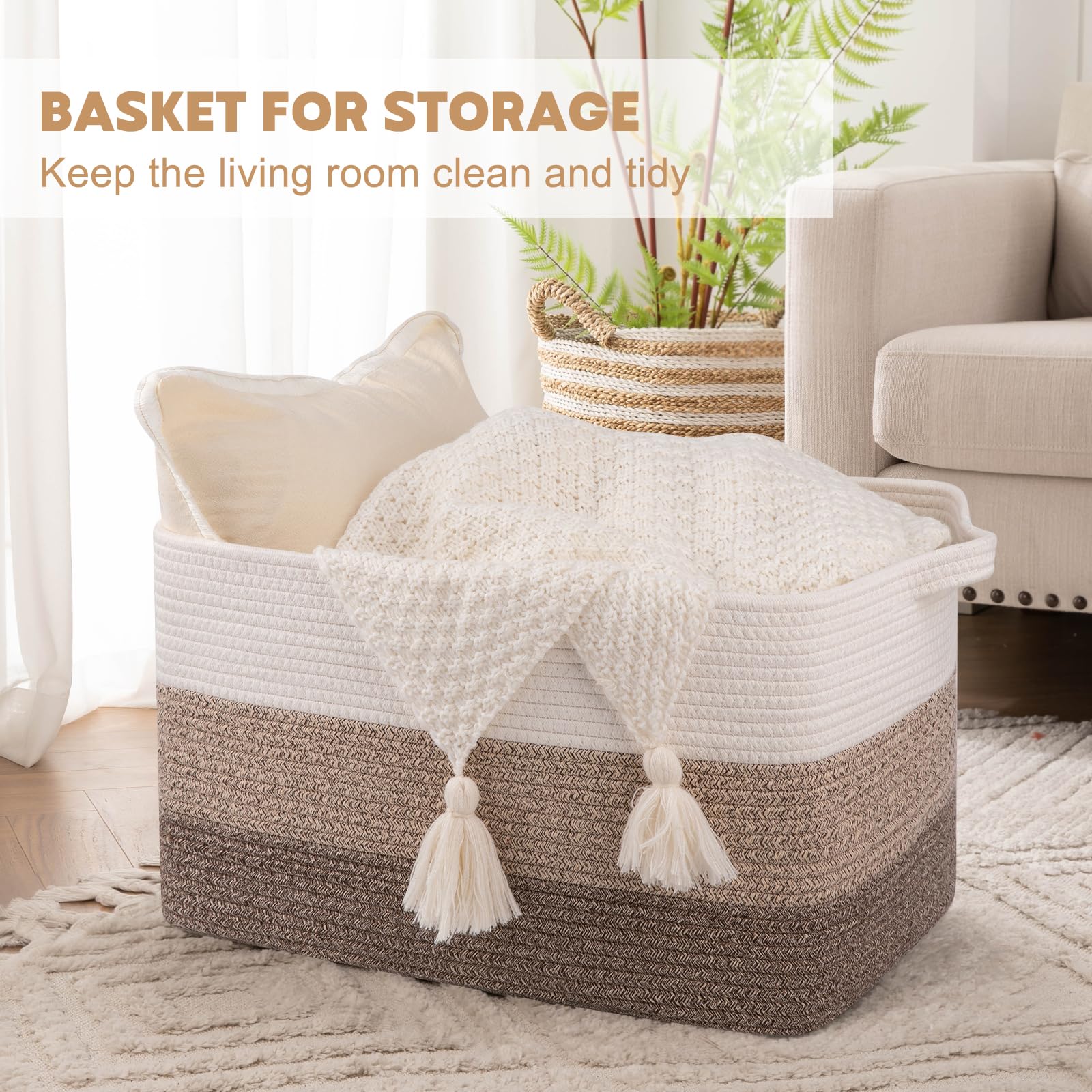 OIAHOMY cotton rope material closeup highlights soft, odor-free fibers safe for kids.