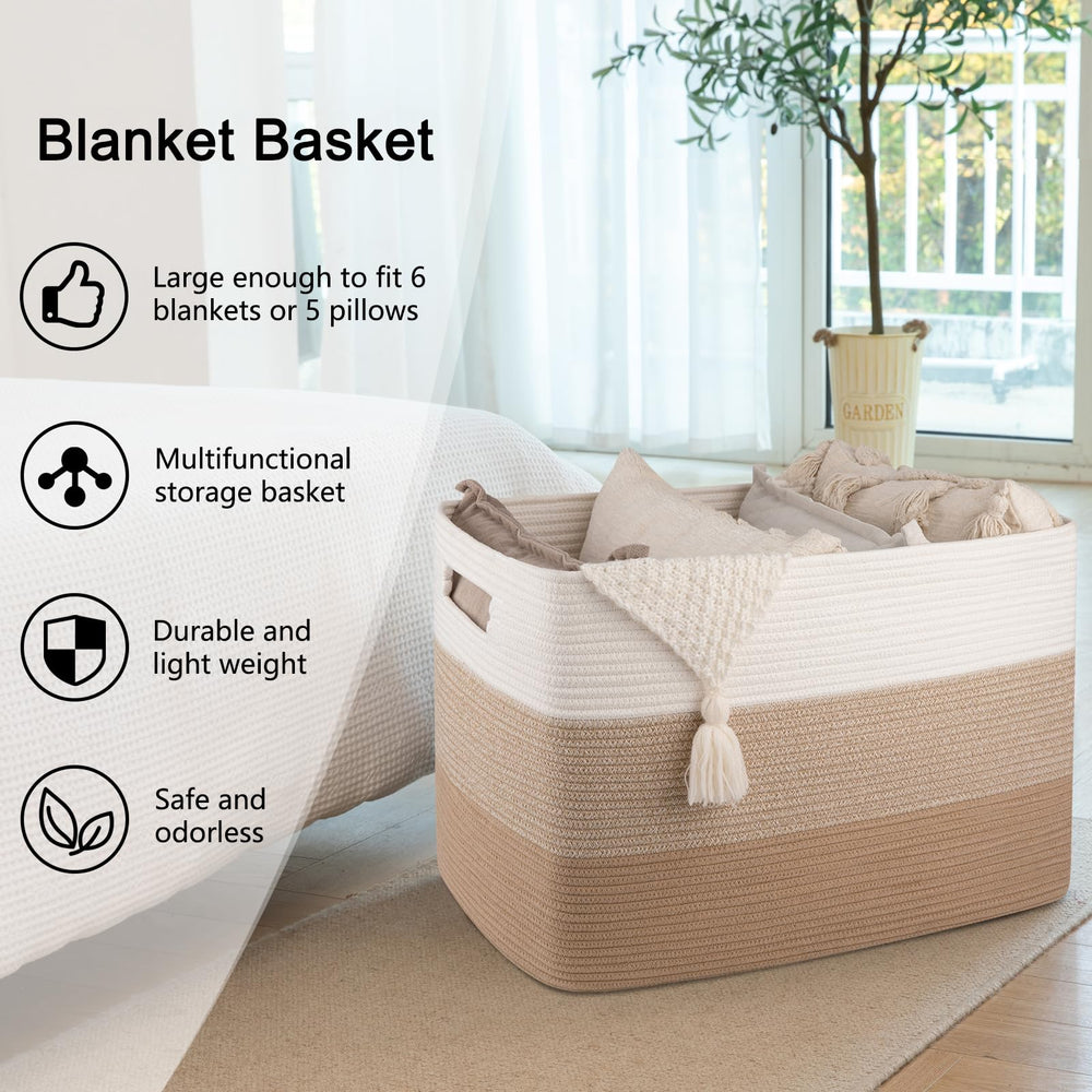 OIAHOMY cotton rope basket demonstrates durability for heavy items