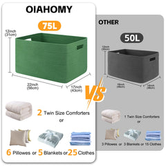 OIAHOMY cotton rope basket large open top for easy access to blankets