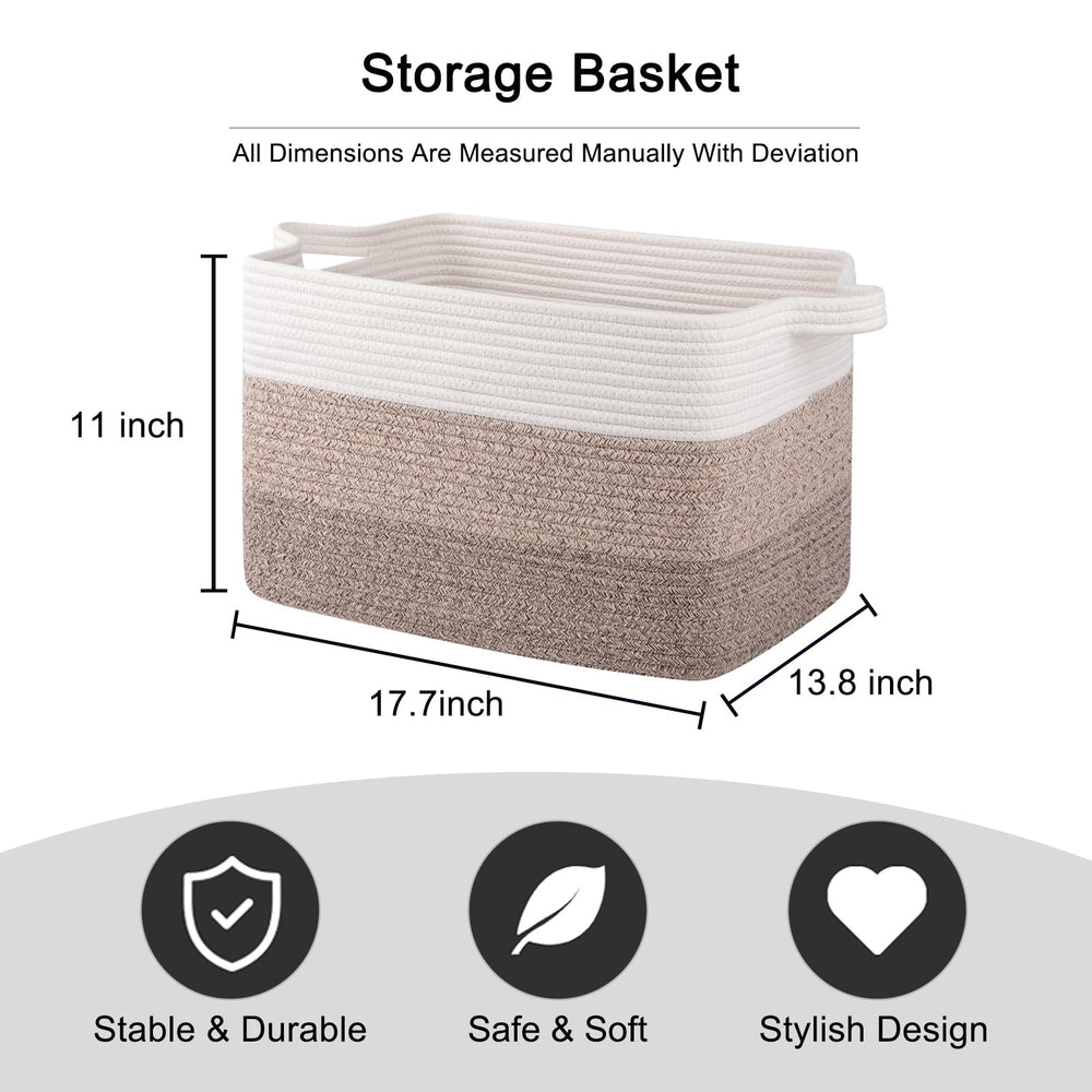 OIAHOMY toy basket with double-stitched handles for child-friendly cleanup