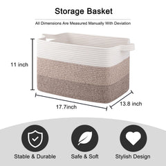 OIAHOMY toy basket with double-stitched handles for child-friendly cleanup