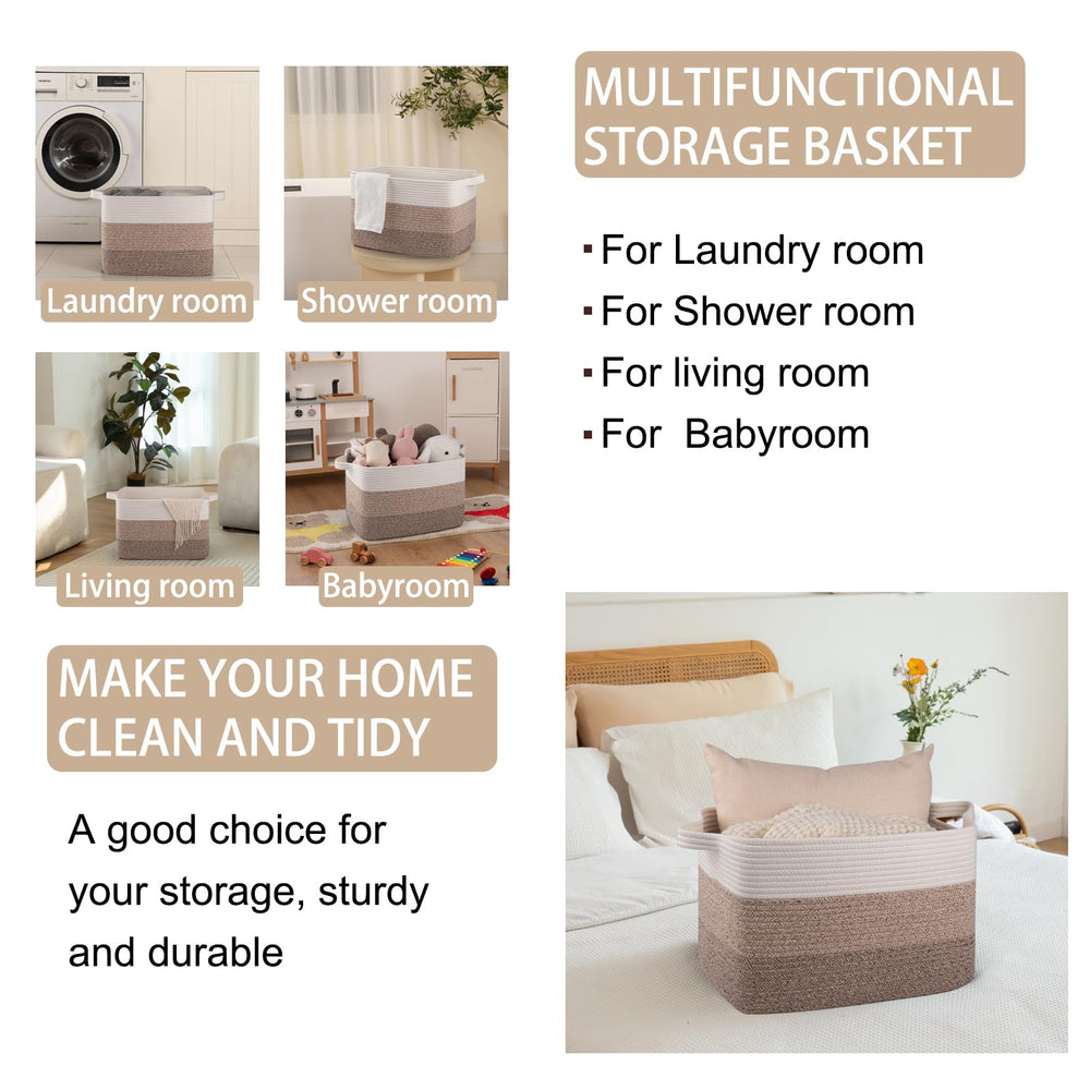 OIAHOMY woven basket folds flat for compact storage when not in use