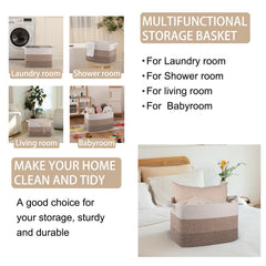 OIAHOMY woven basket folds flat for compact storage when not in use