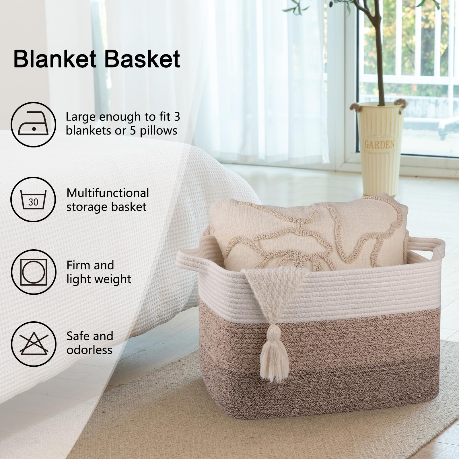 OIAHOMY gradient yellow basket restores shape after unpacking and setup